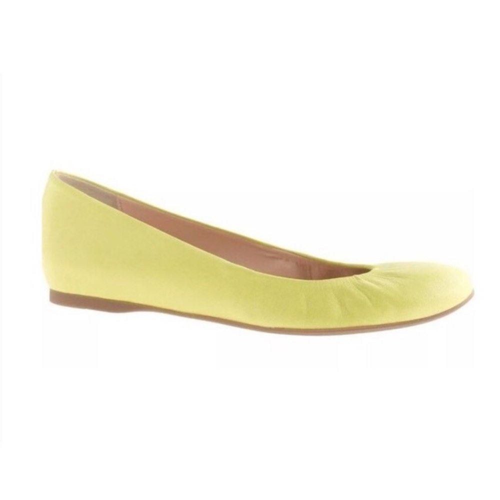 J.Crew Cece Ballet Flats Made Italy Leather Vibrant Yellow Ballet Flats Size 6